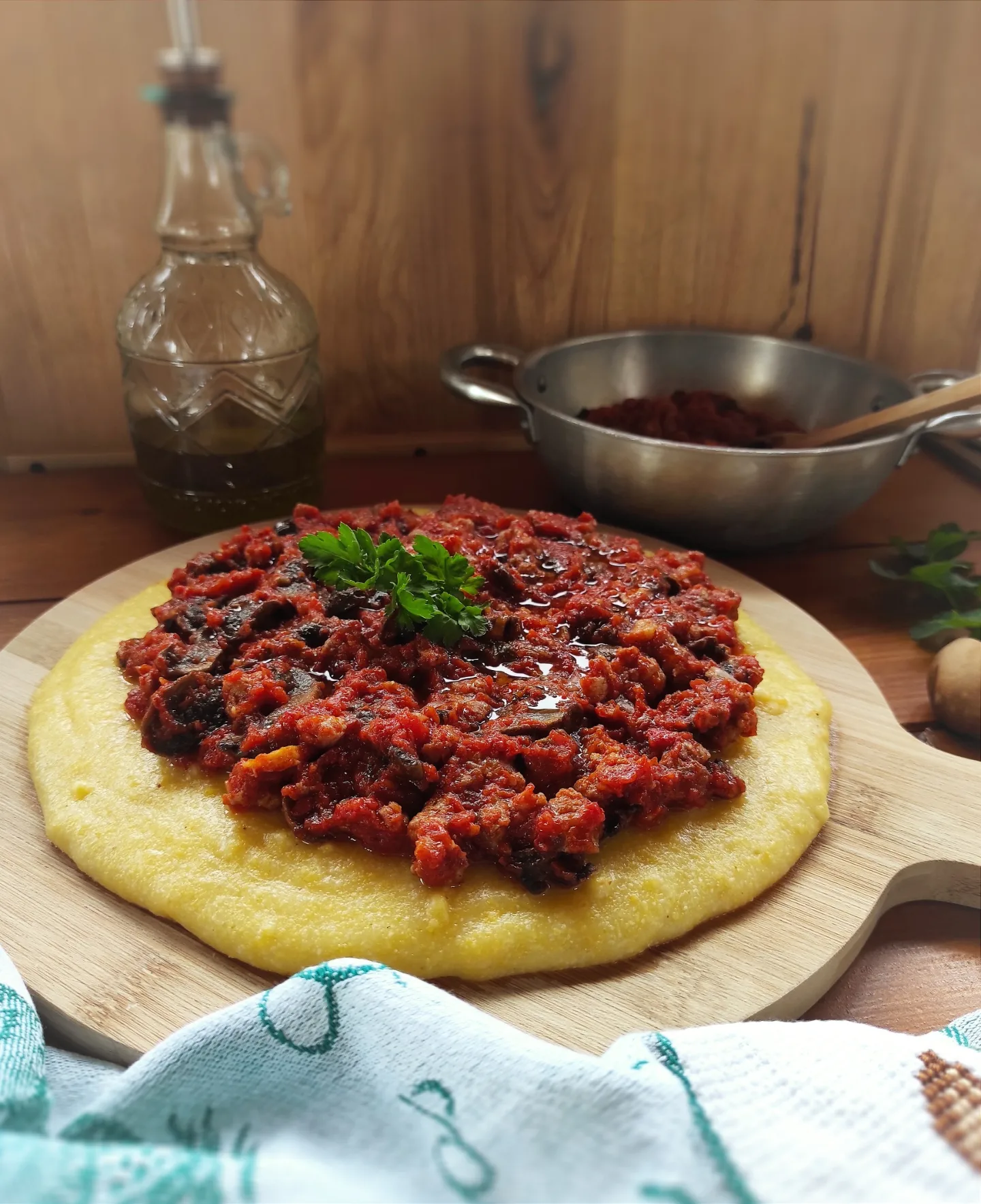 polenta salsiccia e funghi